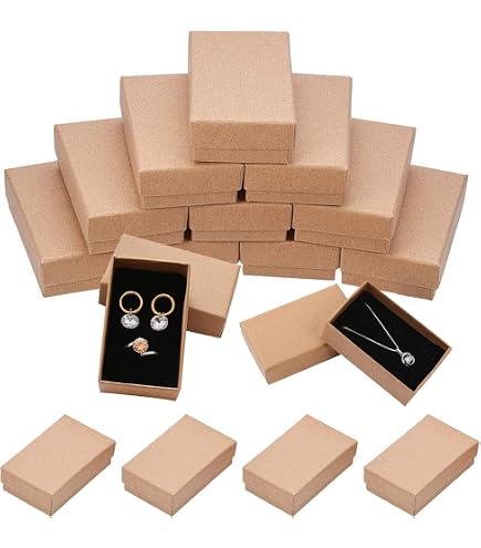 24er-Set Schmuck Geschenkboxen Mit Schleife – Strukturierte Kartonschachteln Für Ringe & Kleine Präsente