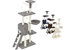 Beltom® TIRAGRAFFI PER GATTI 140 CM GIOCO PARCO GIOCHI CUCCIA GATTO GRAFFIATOIO SISAL CUICCIA ALBERO TIRA GRAFFI PALESTRA - Grigio