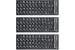 LUCOCIA 3 Stück Universal Tastatur Aufkleber Ersatz Aufkleber für Laptop Tastatur Desktop Tastatur Notebook Tastatur Alphabet Aufkleber (Arabisch-1)