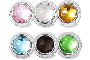 XSHAO 6 Pcs Accroche Sac a Main pour Table, Métal Pliable de Couleur Crochet Sac pour Sac à Main Restaurants Café Bijoux Colliers Cadeau pour Les Femmeso (6 Couleurs)