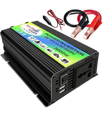 Power Inverter, Convertitore 4000W 12V A 110V Per Auto Power Inverter Con Display LCD Porta USB Accendisigari - Foto 3