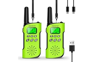 AWANFI Walkie-Talkie per Bambini, Walkie Talkie Ricaricabile con Batteria, Torcia, Funzione SOS e VOX, Lungo Raggio, Walkie-Talkie per Campeggio, Avventure, Regali per Bambini da 3 a 12 Anni