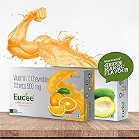 Eucee Vitamin C chewable Tablets 500 mg-Immunity-antioxidant-skincare(120 tablets) (Orange flavour)