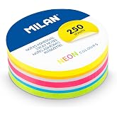 MILAN Pad 250 removable sticky notes, round, neon colours &Oslash; 67 mm