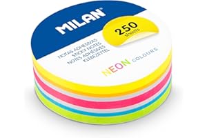 MILAN® Blocco 250 note adesive rimovibili rotonde, colori neon Ø 67 mm