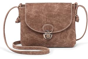 LaRechor Kleine Umhängetasche Damen mit Sicher Schloss, Vegan Leder Handtasche Handytasche zum Umhängen