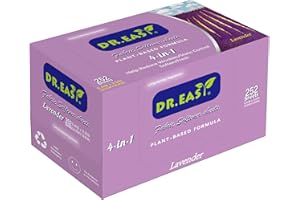 DR. EASY DR.EASY Trocknertücher Lavendel Pflanzliche Formel 252 Ct Weichspüler Blätter für Wäsche Lavendel Ätherisches Öl duftend Keine künstlichen Düfte