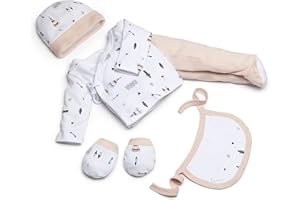 Interbaby SET07-02 - Set Primera Puesta Indio Rosa Para Recién Nacido 5 Piezas, 340 g