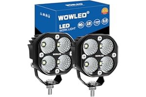 WOWLED 2Pcs LED Skis, 3.1" LED Work Lights Headlight Dick Lights for Off Road Driving Pod Lights Fog Lights 4x4, Tractor LED Lights Bar Lights for Trucks, SUV, UTV ATV Marine Boat 12V 24V