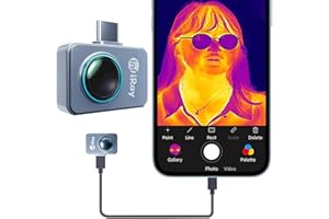 InfiRay Kamera termowizyjna do systemu Android, Infiray kamera na podczerwień, rozdzielczość IR 256 x 192, od -15,6 °C do 1500°F kamera termowizyjna z czułością termiczną 40 mk