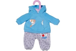 Dolly Moda, Puppenkleidung, Sport-Outfit Blau Hund 30cm, Kapuzenpulli mit Hose, 871577, Zapf Creation, Einfarbig, Mehrfarbig