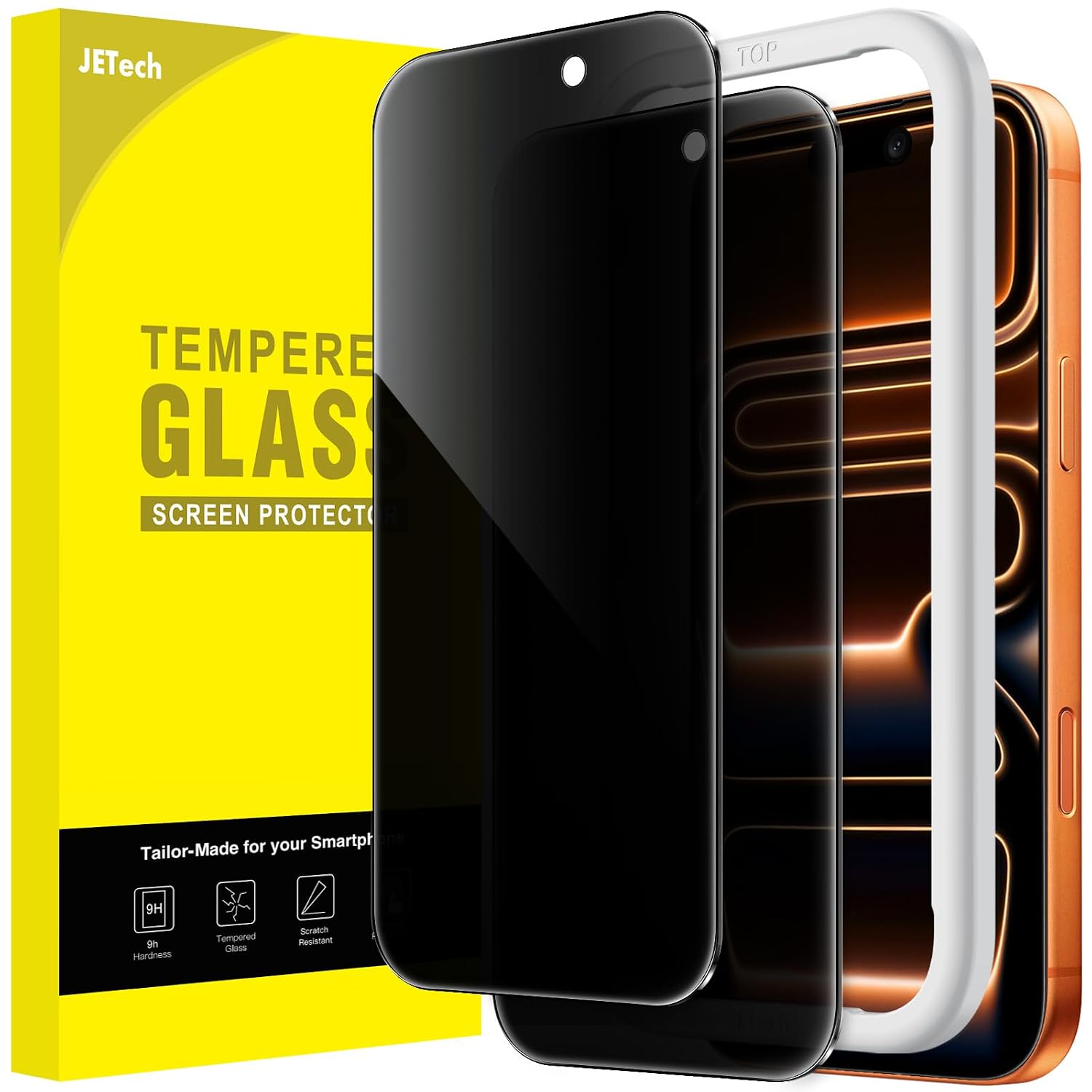 JETech Privacy Pellicola Protettiva per iPhone 17 Pro Max 6,9 Pollici, Anti-Spy Vetro Temperato Film con Strumento di Installazione Facile, Pacco da 2
