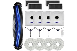 SpeHiate Accessoires de Rechange pour Ecovacs Deebot N30 PRO OMNI/ N30 OMNI/ N30 PRO, Pièce avec 1 Brosse Principale, 4 Filtres HEPA, 4 Serpillère, 4 Sac à Poussière, 4 Brosses Latérales