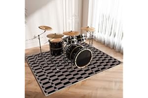 CDVR Tapis De Batterie Tapis De Tambour Tapis Batterie Acoustique Tapis Insonorisant Tapis Batterie Antidérapant Tapis pour Batterie electronique Grosse Caisse Caisse Claire - 160 x 120 cm - Épaissi