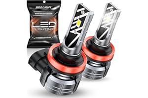 SEALIGHT H11 LED Bombillas antiniebla H11/H8/H16/H9, 2024 Bombillas antiniebla blancas frías 10000LM 600% Super Brightness, 6000K Bombillas de luz antiniebla blancas, sin polaridad