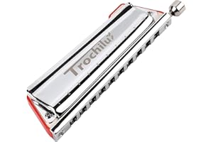 JDR Trochilus 10 Löcher Chromatische Mundharmonika Pop Tuning Game Changer Chromonica Key of A Valveless Harp mit Etui für Erwachsene Profis Anfänger Kinder Lehrer Geschenk (Pop Tuning Key of A)