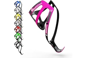 IMPALAPRO Ultralight Full Carbon Bottle Cage 18gr - Bike Bottle Holder - Bike Drinks Holder - Carbon Bottle Cages for Road Bikes and Mountain Bike (Pink)