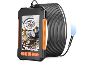 BESTYKS Kamera endoskopowa ze światłem, kamera endoskopowa 1080p HD, kamera inspekcyjna, wodoszczelna kamera wężowa, kamera teleskopowa, kanał endoskopowy, półsztywny kabel 5 m