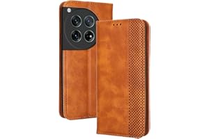 RankOne Etui z portfelem do OnePlus 12 5G (6,82 cala), magnetyczne skórzane etui brązowe