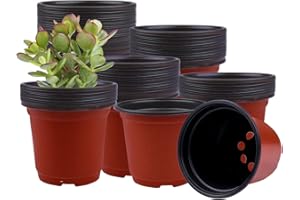 Dsaren 70 PCS Pot de Seemiss Plastique 15 cm Pots de Pépinière Pot de Plaantess Fleurs pour Maison Jardin Intérieur Extérieur (Rouge)