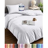Utopia Bedding Funda Nordica Cama 90 - Microfibra Juego de Funda de Edredon 135x200 cm y 1 Funda de Almohada 50x75 cm (Blanco