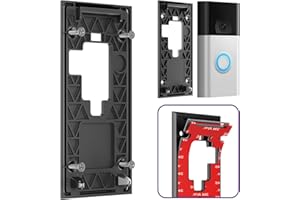 Gusfeliz No-Drill Mount Compatible with Ring Video Doorbell 2nd Gen (2020 Release) – Strong Adhesive Backplate & Screw Fixings – Secure Holder for uPVC, Brick & Wood – Compatible with Ring Gen 2 Only