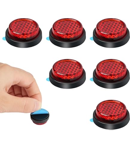 6XMotorcycle Round Reflectors Self Adhesive Camper Van Truck Caravan Trailer -Red/Amber - View #10