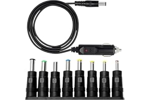 Arubaitai Auto DVD Player ladekabel - 12V Auto dc stecker netzteil - 1 Meter 5A Kabel zigarettenanzünder mit 8 Stücke Klinkenstecker Adapter für DVD Player Handy TV