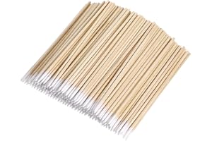 SYNHHERGYX 400 Stück Wattestäbchen Holz Spitz Wattestäbchen Applikatoren kleine Wattestäbchen für Tattoo, Augenbrauen, Beauty, Make-up, Nägel