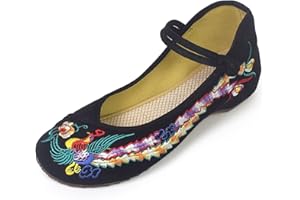 ROYAL VICTORY R&V Fashion Women Shoes Walking Dancing Embroidery Vintage Mary Jane Flats