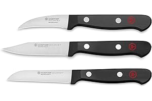WÜSTHOF Gourmet Zamiennik noży do warzyw z 3 nożami, 6 cm, 8 cm, czarny, srebrny