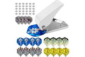TYBYBB Dart Accessories - Perforatore per freccette con 100 anelli in metallo, per freccette, accessori per freccette, colore: Bianco