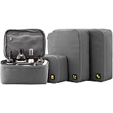 LEVEL8 4 Pieces Packing Cubes Waterproof Travel Clothes/Shoes/Cosme Grey