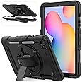 Herize Samsung Galaxy Tab S6 Lite 10.4 Case 2024/2022 SM-P620/P625/P613/P619 with Screen Protector for Kids | Rugged P610/P615 Tablet Case with Pen Holder | Heavy Duty Protective Cover w/Stand&Strap