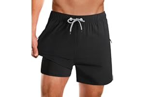 APTRO Men's Swimming Shorts with Zip Pockets 2 in 1 Quick Dry Swim Trunks with Compression Liner 02