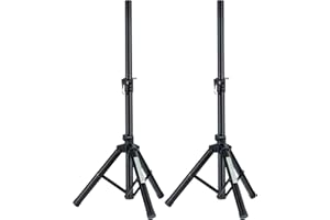 Pronomic SPS-5S Boxenstativ Stahl 2er Set - Niedrige Boxenstative aus Stahl - Ideal für Linienstrahler, Monitore und Akustik-Verstärker - 67 bis 120 cm hoch - nur 1,8 kg leicht - schwarz