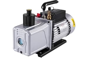 VEVOR Bomba de Vacío 12 CFM 1 HP Bomba de Vacío de Aire Acondicionado Doble Etapa Herramienta de Refrigerante Definitiva 340 L/min HVAC Vacío para Aire Acondicionado Doméstico, Automóviles