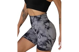 Merlvida Pantaloncini Sportivi Donna Vita Alta Leggins Push UP Booty Pantaloni Corti Palestra Senza Cuciture Leggings Controllo della Pancia Opaco Elastici Shorts Collant Estivi Yoga Fitness