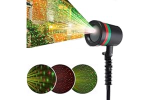 SZSXYBZ Projector Led Light, Garden Christmas Lights, Outdoor Light Moving Lighting Green Red Led Color, Party Lights with UK Plug, Waterproof Strobe Light for HomeGarden Birthday Wedding