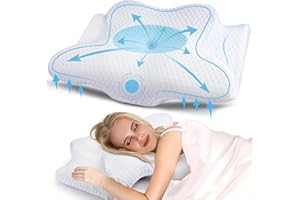 GOXIFACA Orthopädisches Kissen, Memory Foam Ergonomisches kopfkissen,Nackenhörnchen Kissen Nackenschmerzen, für Rücken-, Seitenschläfer, Schlafqualität verbessern, 60 * 35 * 10/12cm