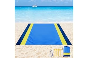 Sarsumir Picknickdecke 210 x 200 cm Sandfrei Stranddecke Ultraleicht Kompakt Outdoor Decke Wasserdicht Camping Zubehör mit 4 Heringe für Reisen, Camping und Picknick,