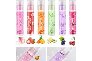 CHERIOLL Lip Gloss, 6 Pcs Frutta Sapore Gloss Labbra, Olio Labbra Idratante A Lunga Durata, Lucidalabbra Roll On Glitter, Lip Gloss Trasparente, Fruit Lip Balms, Lucidalabbra Trasparente Lucido