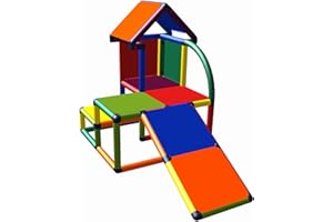 Move and stic Mila Cabane de jeu multicolore avec toboggan - Pour chambre d'enfant, salle de jeux ou jardin