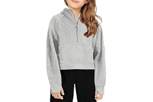 Haloumoning Sweat à capuche pour fille - Pull à capuche pour enfants - Manches longues - En coton - Avec fermeture éclair