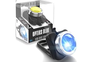 NP NIGHT PROVISION OPTIKS-BLUE Rear Bike Light - Bicycle Back Taillight - Powerful Blue LED - 220 Lumens - USB Rechargeable - Water Resistant