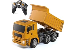 Top Race Camion à Benne télécommandé - Camion à 6 canaux entièrement Fonctionnel, Jouets pour Enfants de 3, 4, 5, 6, 7 Ans - avec lumières et Son échelle 1:18 TR-122