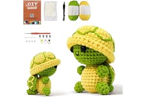 LYKTRIX Kit Uncinetto Principianti,Kit Amigurumi,Uncinetto Set Completo per Animali (con istruzioni) per adulti e bambini che Stanno Imparando l'uncinetto-Tartaruga