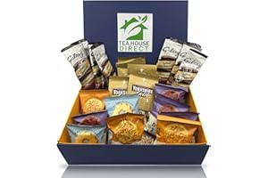 TEA HOUSE DIRECT Border Biscuits Flavours - Butterscotch, Viennese Whirls, Chocolate Cookies, Golden Oat, Shortbread Rings | Taylors of Harrogate Yorkshire Gold x10 | Galaxy Instant Hot Chocolate x10 - Gift Set Hamper