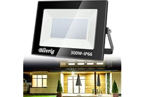 ‎BLIVRIG LED Strahler Außen 300W, LED Strahler 300W, 30000LM Superhell Außenstrahler LED Fluter IP66 Wasserfest LED Außenleuchte Flutlicht，6000K Kaltes Weiß LED-Strahler für Hinterhof, Garage, Flur, Garten