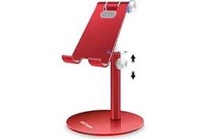 AICase Supporto Tablet/Telefono, universale regolabile supporto per iPad Pro 10.5/9.7/12.9, iPad Air, iPad Mini 2/3/4, iPhone, Samsung Tab, altri smartphone e tablet [4-12.9 pollici]-rosso
